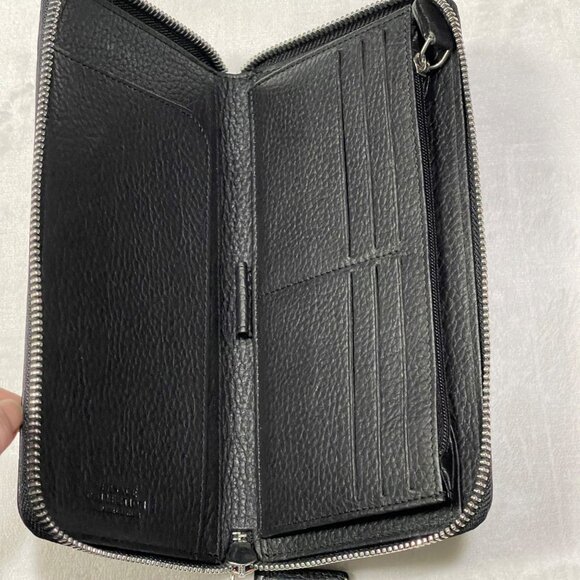 Versace Zip Around Black Leather Wallet Like New - Picture 5 of 12